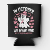 In oktober Draag we roze halloween heks Blikjeskoeler (Voorkant)