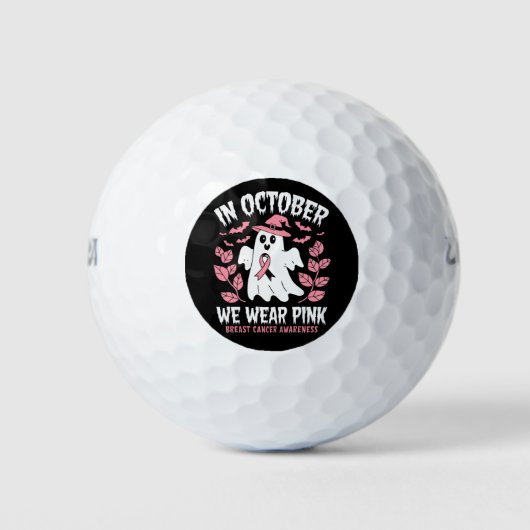 In oktober Draag we roze halloween heks Golfballen (Voorkant)