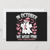In oktober Draag we roze halloween heks Kaart (Voorkant)