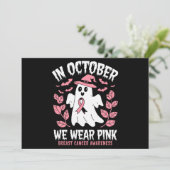 In oktober Draag we roze halloween heks Kaart (Staand voorkant)