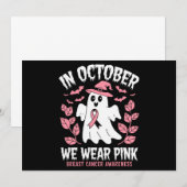 In oktober Draag we roze halloween heks Kaart (Voorkant / Achterkant)