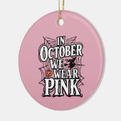 In oktober Draag we roze halloween heks Keramisch Ornament (Links)