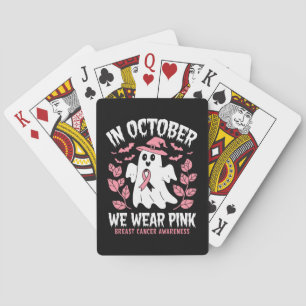 In oktober Draag we roze halloween heks Pokerkaarten