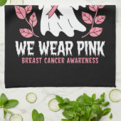 In oktober Draag we roze halloween heks Theedoek (Gevouwen)