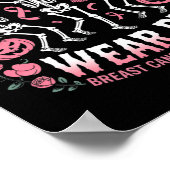 In oktober Draag we roze halloween skeletbreast Poster (Hoek)