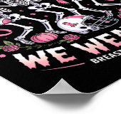 In oktober Draag we roze halloween skeletbreast Poster (Hoek)