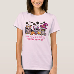 In oktober draag we roze Halloween T-shirt