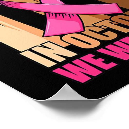 In oktober Draag we roze hartelust borstkanker A Poster (Hoek)