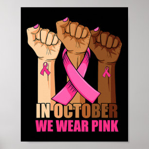 In oktober Draag we roze hartelust borstkanker A Poster