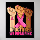 In oktober Draag we roze hartelust borstkanker A Poster (Voorkant)