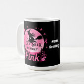 In oktober Draag we roze heks borstkanker Koffiemok (Voorkant links)