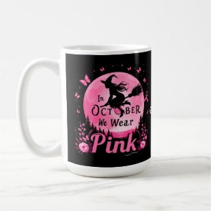 In oktober Draag we roze heks borstkanker Koffiemok