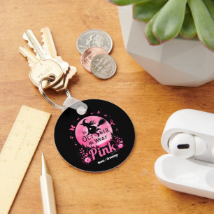 In oktober Draag we roze heks borstkanker Sleutelhanger
