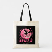 In oktober Draag we roze heks borstkanker Tote Bag (Achterkant)