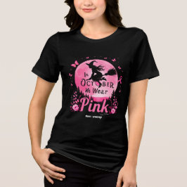 In oktober Draag we roze heks borstkanker Tri-Blend Shirt