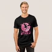 In oktober Draag we roze heks borstkanker Tri-Blend Shirt (Voorkant volledig)