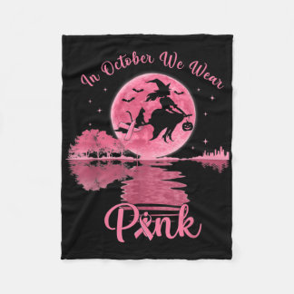 In oktober Draag we roze heks borstkankerhallow Fleece Deken