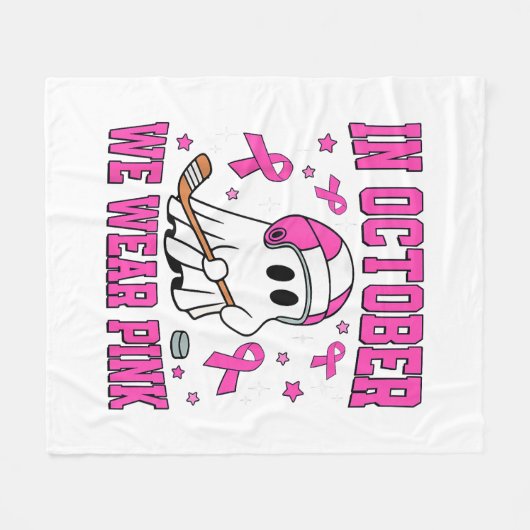 In oktober Draag we roze hockey Fleece Deken (Voorkant (Horizontaal))