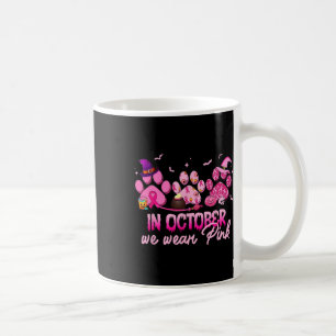 In oktober Draag we roze hond kat borstkanker Koffiemok