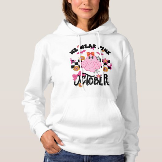 In oktober Draag we roze Hoodie (Voorkant)