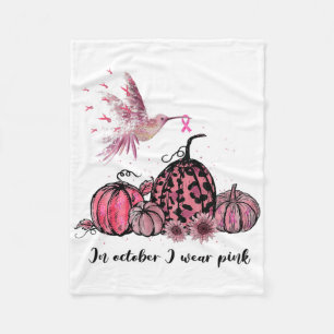 In oktober Draag we roze Hummingbird Breast Cancer Fleece Deken