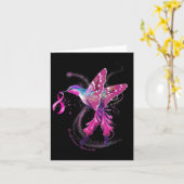 In oktober Draag we roze Hummingbird Breast Cancer Kaart (Gele Bloem)