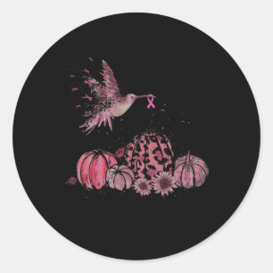 In oktober Draag we roze Hummingbird Breast Cancer Ronde Sticker
