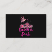 In oktober Draag we roze Hummingbird Breast Cancer Visitekaartje (Achterkant)