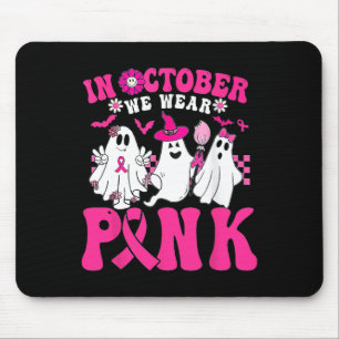 In oktober Draag we roze in oktober Halloween Ghos Muismat