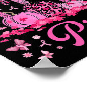 In oktober Draag we roze Jezus Kruisborstkanker Poster (Hoek)