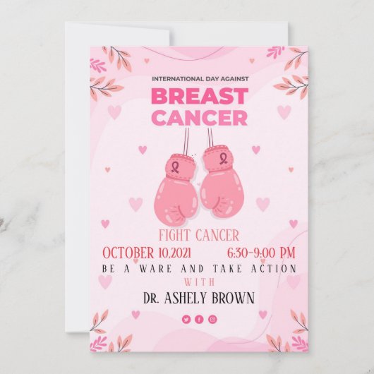 In oktober draag we roze   kaart (Voorkant)