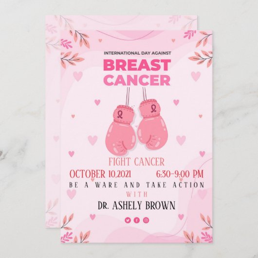 In oktober draag we roze   kaart (Voorkant / Achterkant)