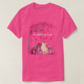 In oktober Draag we roze kat borstkanker Awa T-shirt (Design voorkant)