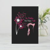 In oktober Draag we roze kat halloween arriors bre Save The Date (Staand voorkant)