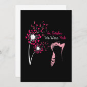 In oktober Draag we roze kat halloween arriors bre Save The Date (Voorkant / Achterkant)