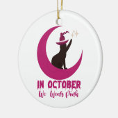 In oktober Draag we roze kattenborst Keramisch Ornament (Links)