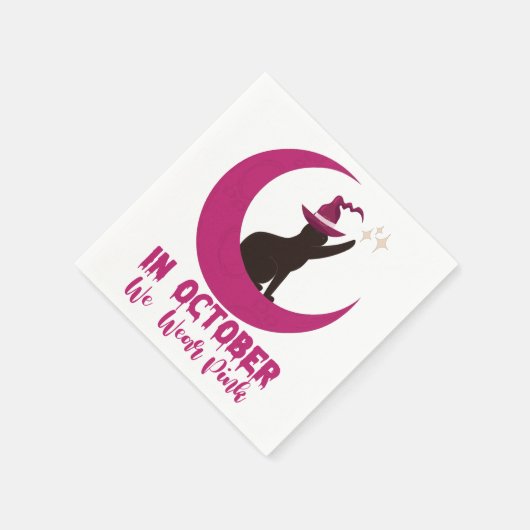 In oktober Draag we roze kattenborst Servet (Hoek)