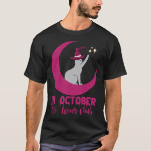 In oktober Draag we roze kattenborst T-shirt