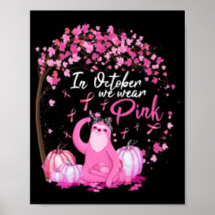 In oktober Draag we roze koolstof borstkanker Poster