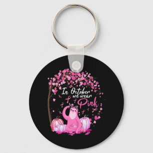 In oktober Draag we roze koolstof borstkanker Sleutelhanger