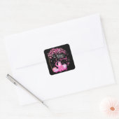 In oktober Draag we roze koolstof borstkanker Vierkante Sticker (Envelop)