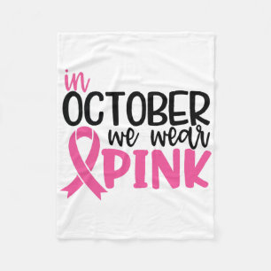 In oktober Draag we roze koolstofborst-kanker Fleece Deken