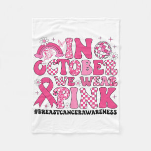 In oktober Draag we roze koolstofborst-kanker Fleece Deken