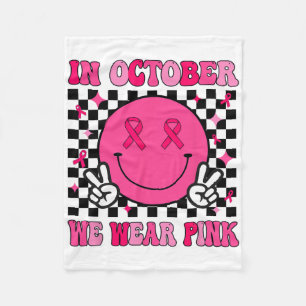 In oktober Draag we roze koolstofborst-kanker Fleece Deken