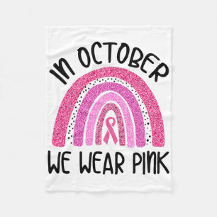 In oktober Draag we roze koolstofborst-kanker Fleece Deken