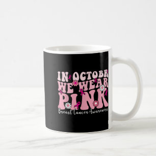 In oktober Draag we roze koolstofborst-kanker Koffiemok