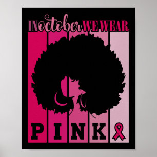 In oktober Draag we roze koolstofborst-kanker Poster