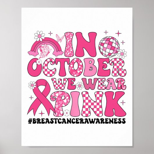 In oktober Draag we roze koolstofborst-kanker Poster (Voorkant)