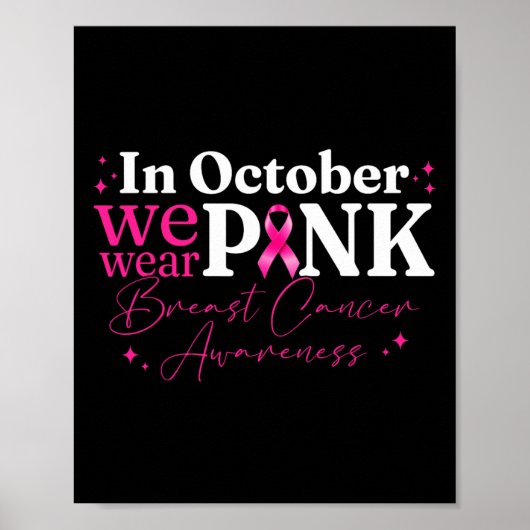 In oktober Draag we roze koolstofborst-kanker Poster (Voorkant)