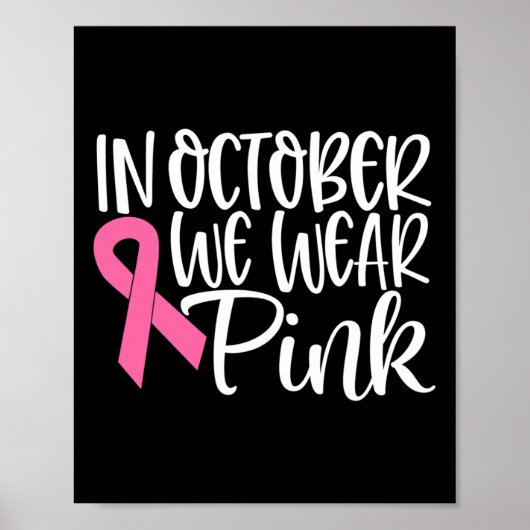 In oktober Draag we roze koolstofborst-kanker Poster (Voorkant)